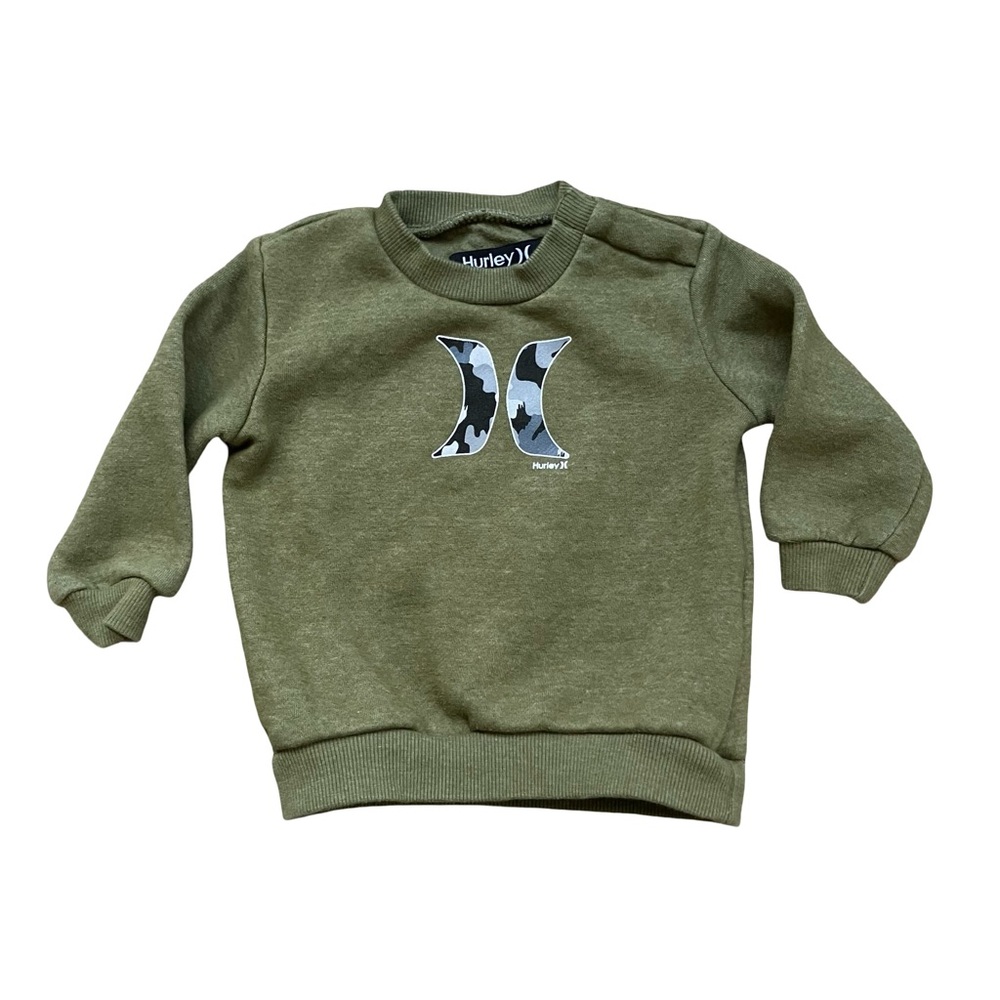 Hurley Kids Toddler Green Sweatshirt 12-18 months Pullover Surfer Skater Coastal